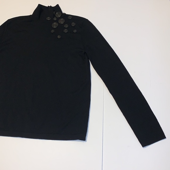 Akris Punto Black Wool Mock Neck Sweater - Women’s Size 10 - Picture 6 of 10